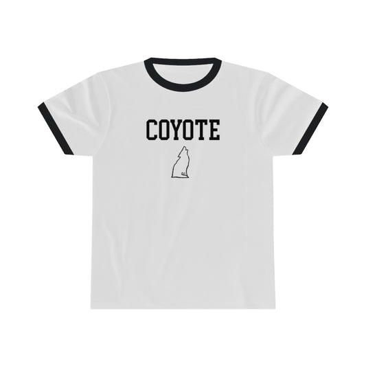 COYOTE Logo Ringer Tee (White w/ Black) - Joe Purdy