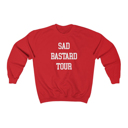 SAD BASTARD TOUR Crewneck Sweatshirt (Red) - Joe Purdy