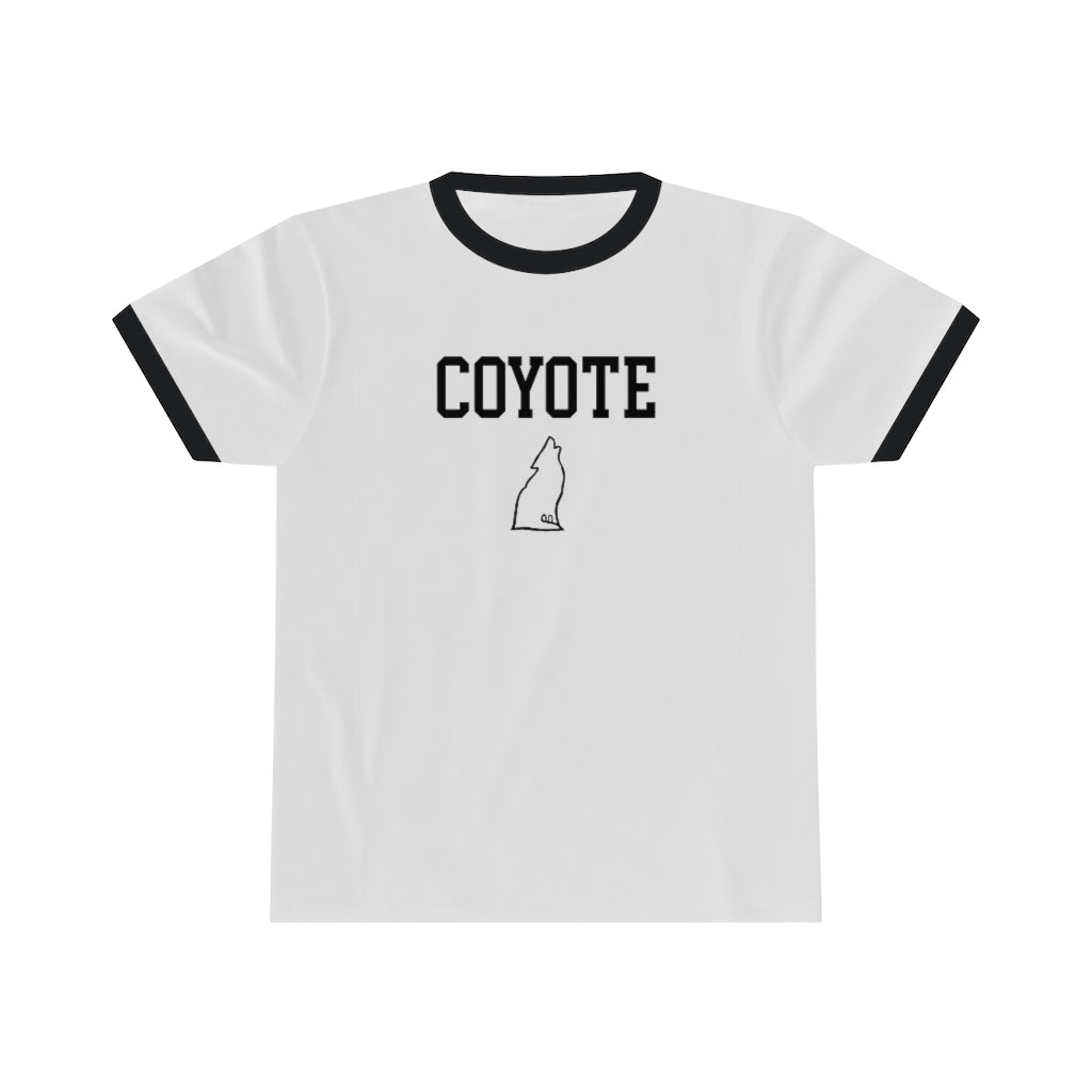 COYOTE Logo Ringer Tee (White w/ Black) - Joe Purdy