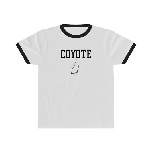 COYOTE Logo Ringer Tee (White w/ Black) - Joe Purdy
