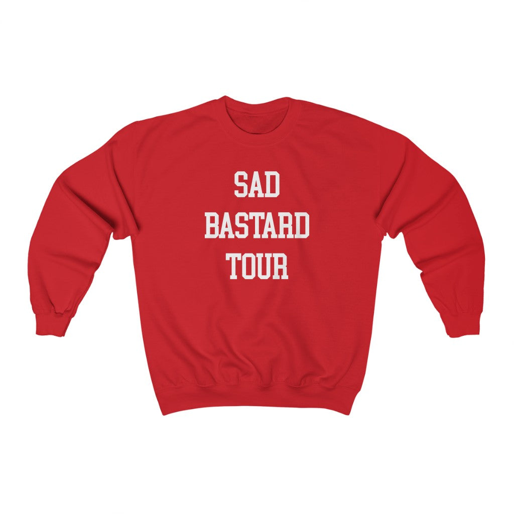 SAD BASTARD TOUR Crewneck Sweatshirt (Red) - Joe Purdy